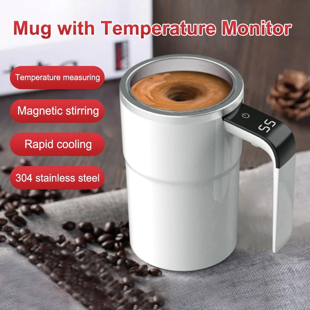 Intelligent temperature measurement magnetic automatic stirring cup electric portable fitness protein shaking powder cup