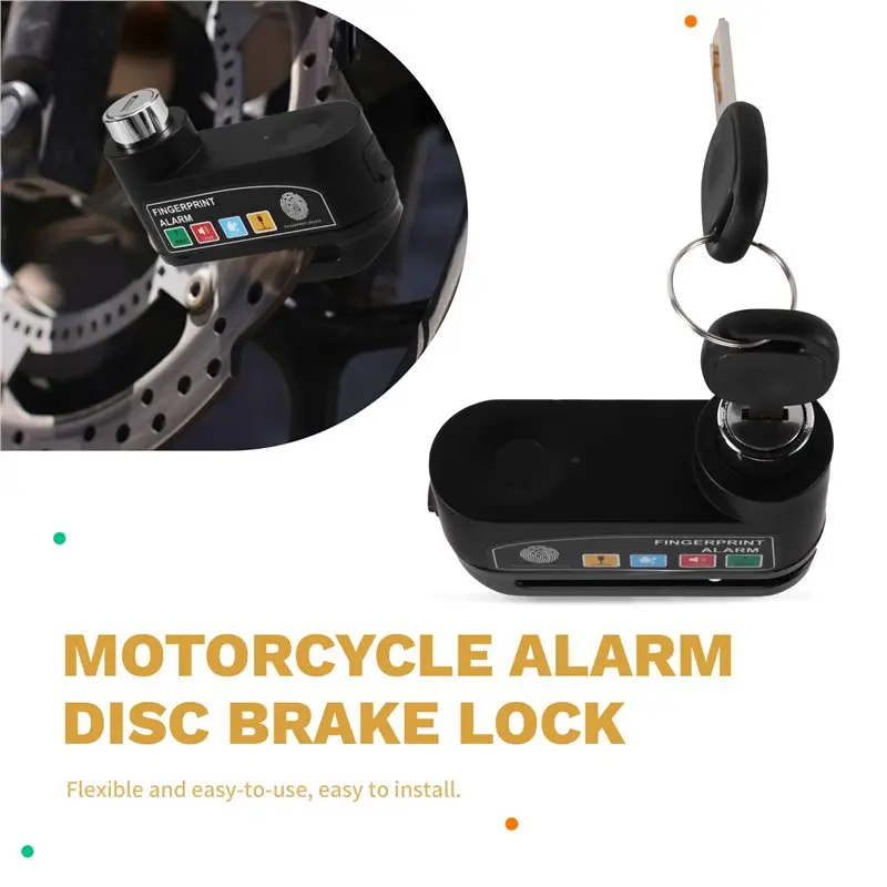 【FAST-SALE】For Motorcycle Alarm Disc Brake Lock Anti Theft Security Moto Wheel Disk Padlock For Bikes For Motorcycle Disc Lock