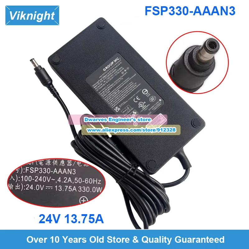 Genuine FSP330-AAAN3 AC Adapter 24V 13.75A 330W Charger for Laptop HMI/POS System Printer AIOT Power Supply