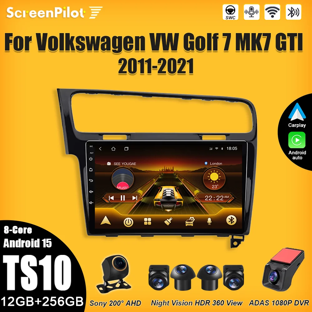 

Car Android For Volkswagen VW Golf 7 MK7 GTI 2011-2021 Multimedia Video Player 2 din Carplay Touch Screen Bluetooth Wifi 4G RDS