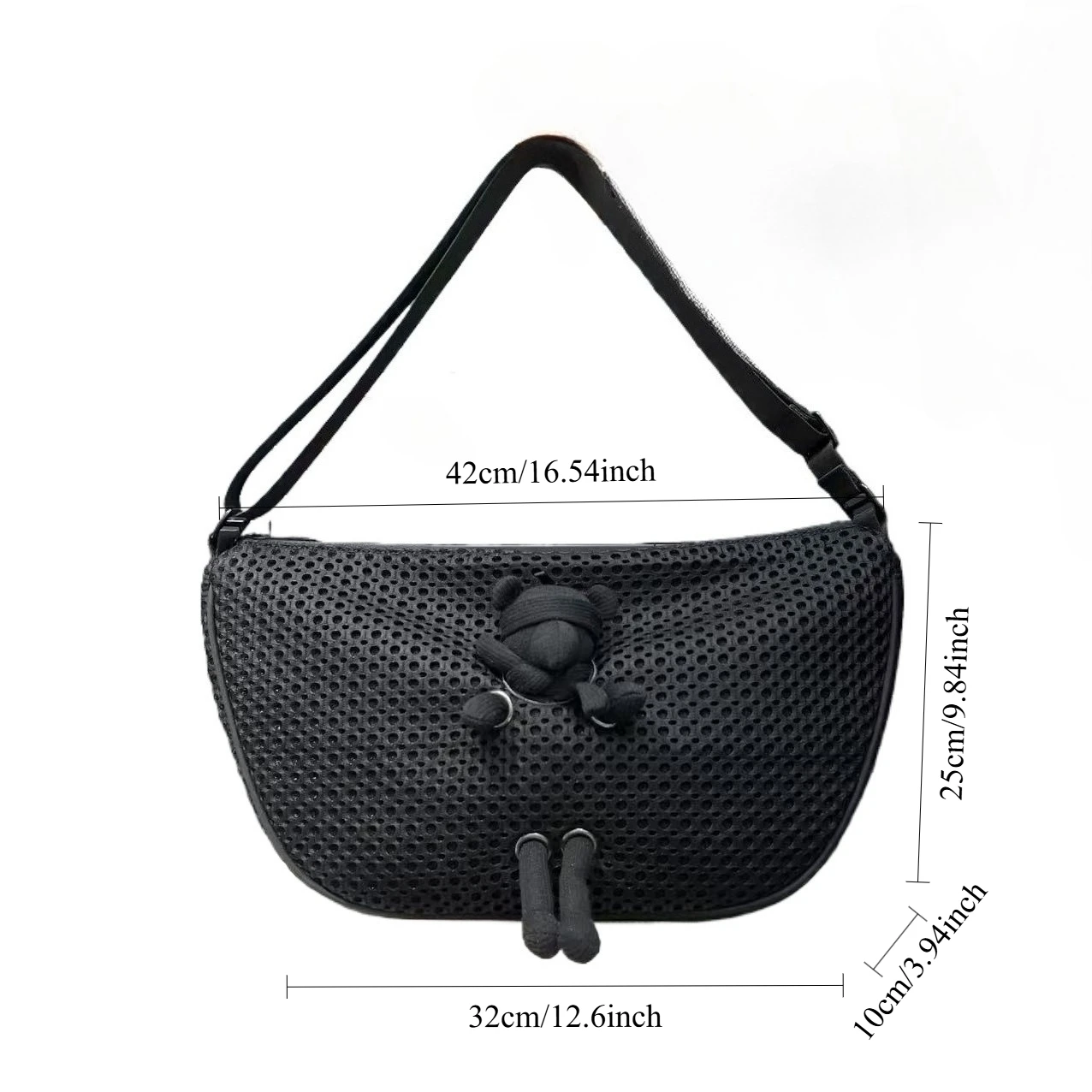 Ladies' fashionable mesh chest bag carrying doll casual sports crossbody bag