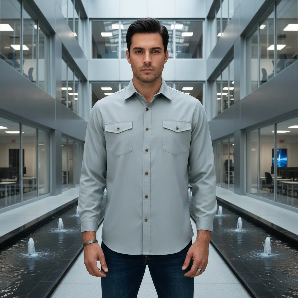 

Men's Fashion Shirt Long Sleeve Single-Breasted Top Spring Summer Outdoor Commuter Wear Trendy Versatile Clothing