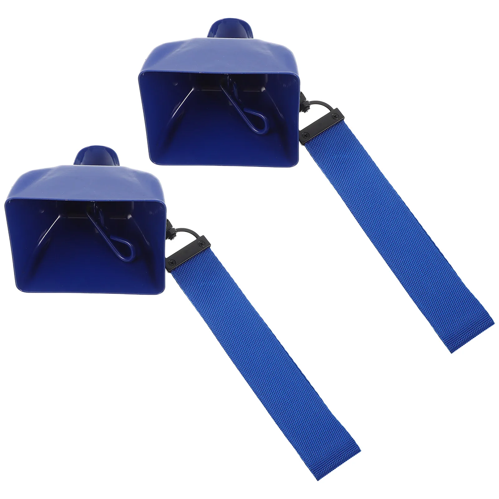 2 Campanas de Mano Azules de Aluminio, Mini Campanas Deportivas de Metal, Campanas de Animación Fuertes para Partidos de Fútbol y Eventos Deportivos