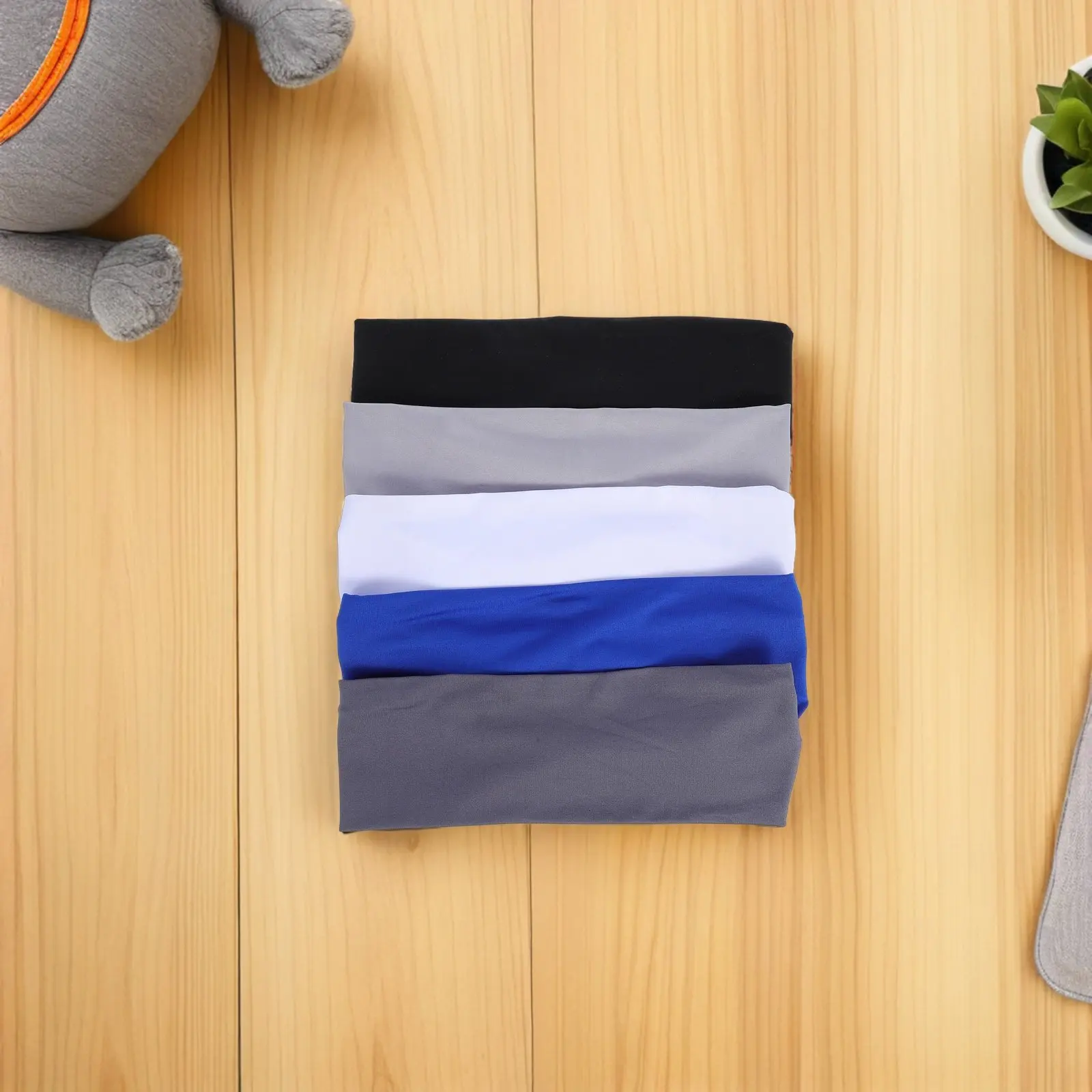 

5Pcs Sweatbands Sports Headband Elastic Athletic Hairbands Sweat Wicking Basketball Soccer Running Sweatbands Headband