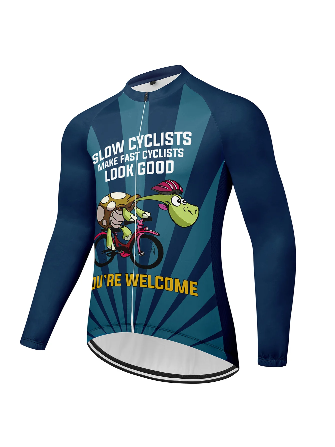 Cycling Jersey Men Bike Top MTB Bicycle Shirt Mountain Road Riding Clothing Long Sleeve 3 Rear Pockets 3D-printed turtle pattern