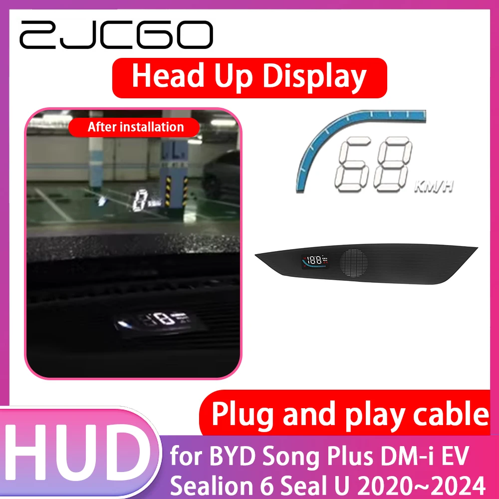 Car Special Hidden HUD Head Up Display Speedometer Speed Projector Alarm for BYD Song Plus DM-i EV Sealion 6 Seal U 2020~2024