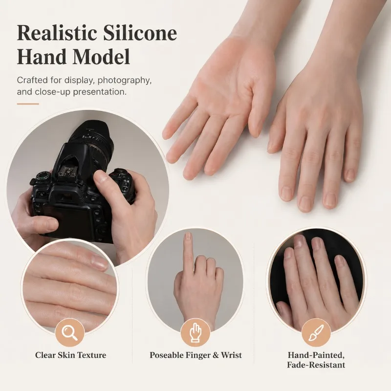 

Lifelike Silicone Eu American Man Hand Model Skin-Like Texture Hand Fetish Play Girl Simulation Hand Mold Shooting Props
