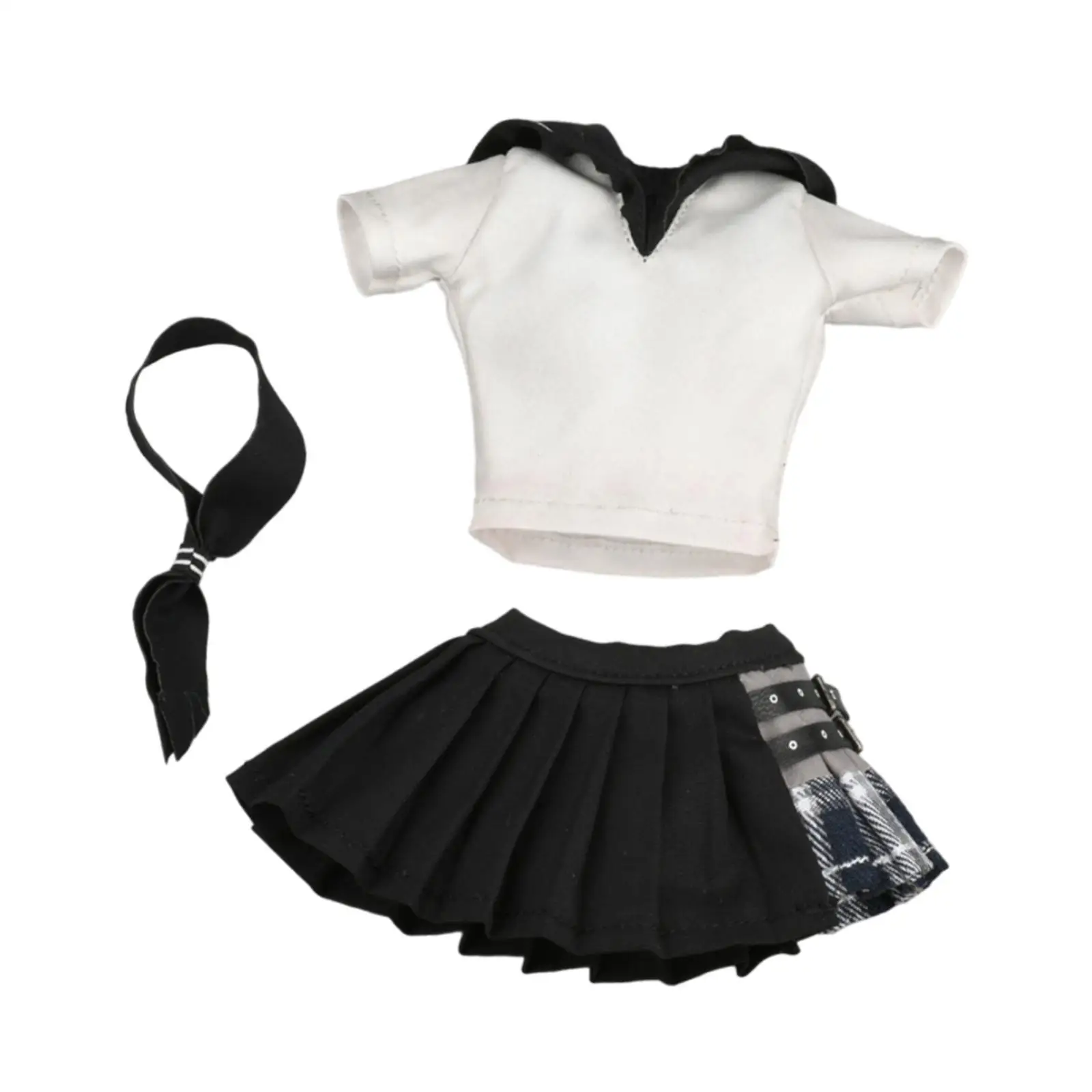 

3x 1/6 Female Short Sleeve T Shirt and Skirt Costume, Handmade Doll Clothes for 12in Figures