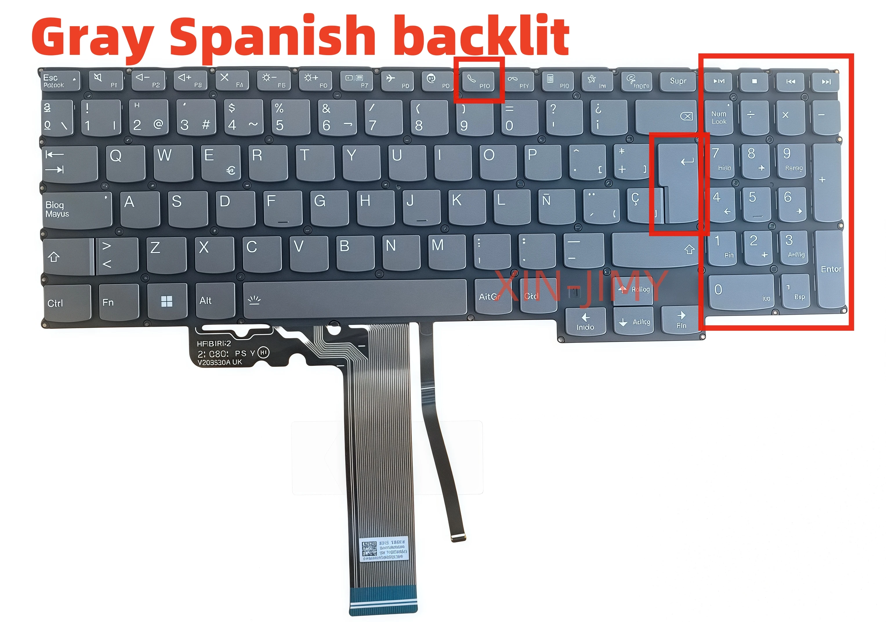 Spanish Gray Laptop keyboard For Lenovo Ideapad Yoga Slim 7 Pro 16ACH6 16ARH7 16IAH7 SP backlit