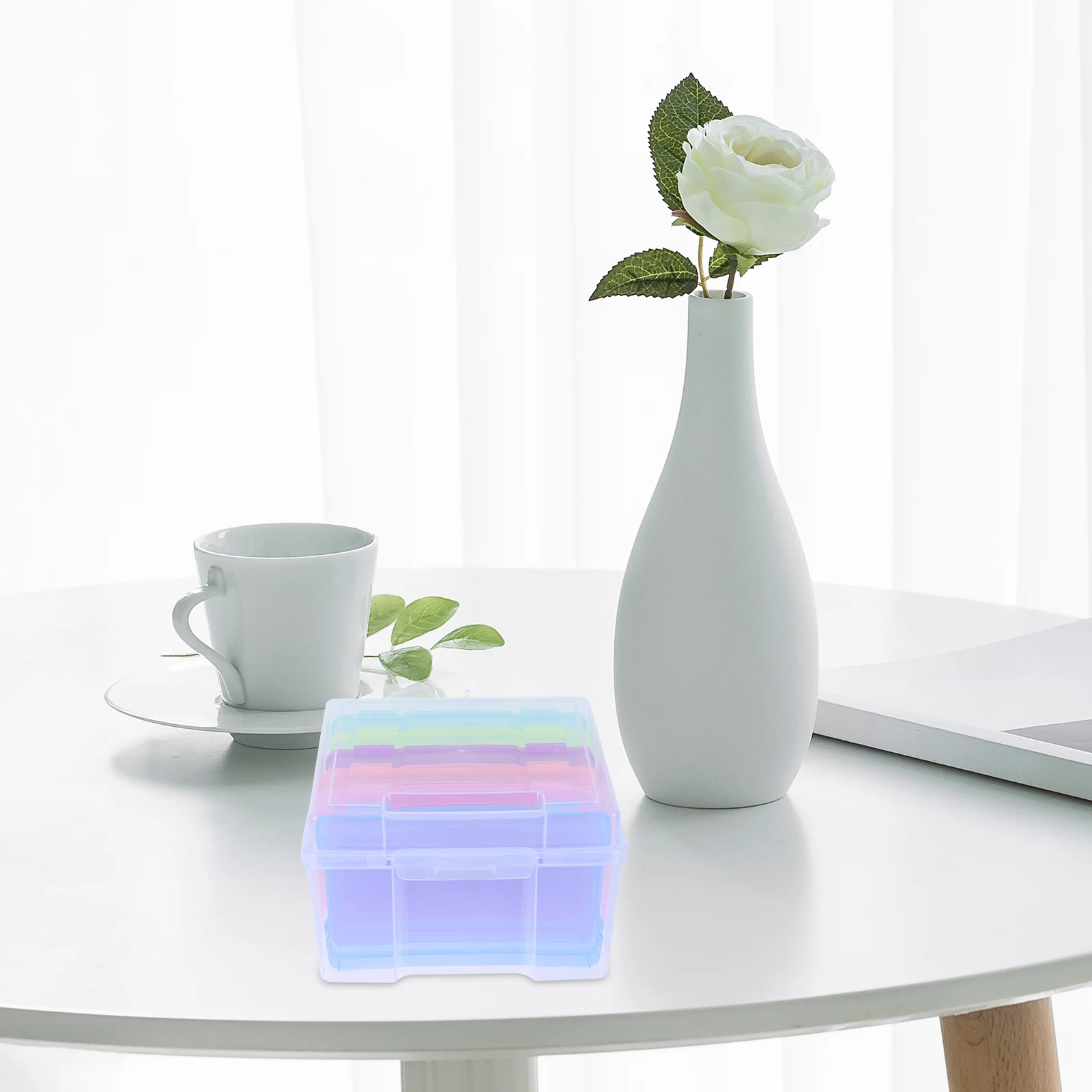 

1Set Durable Photo Storage Box Sturdy Plastic Organizer for Photos Cards Jewelry Multifunctional Photo Case Plastic Cards Boxes