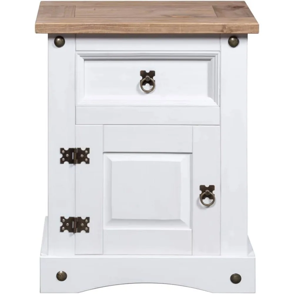 Bedside Cabinet Mexican Pine Corona Range White 20.9