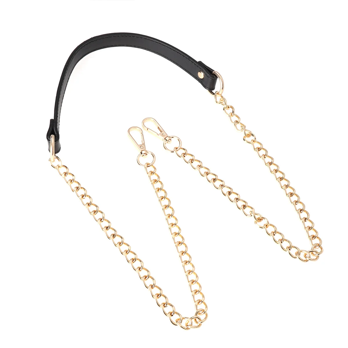 女性バッグチェーン 120 センチメートル Pu メタルハンドバッグ財布クラッチサッチェルメッセンジャーアクセサリーシルバーブラック