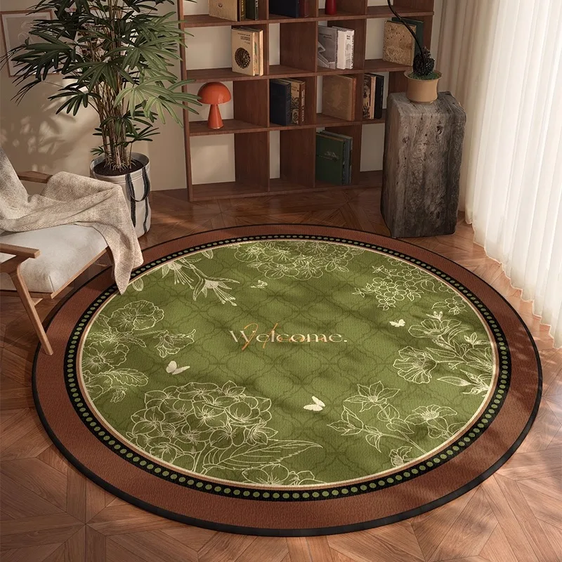 

Круглые складные ковры в стиле ретро для машинной стирки для гостиной, прикроватный ковер для спальни, домашний декор, диван, журнальный столик, ковер Tapis
