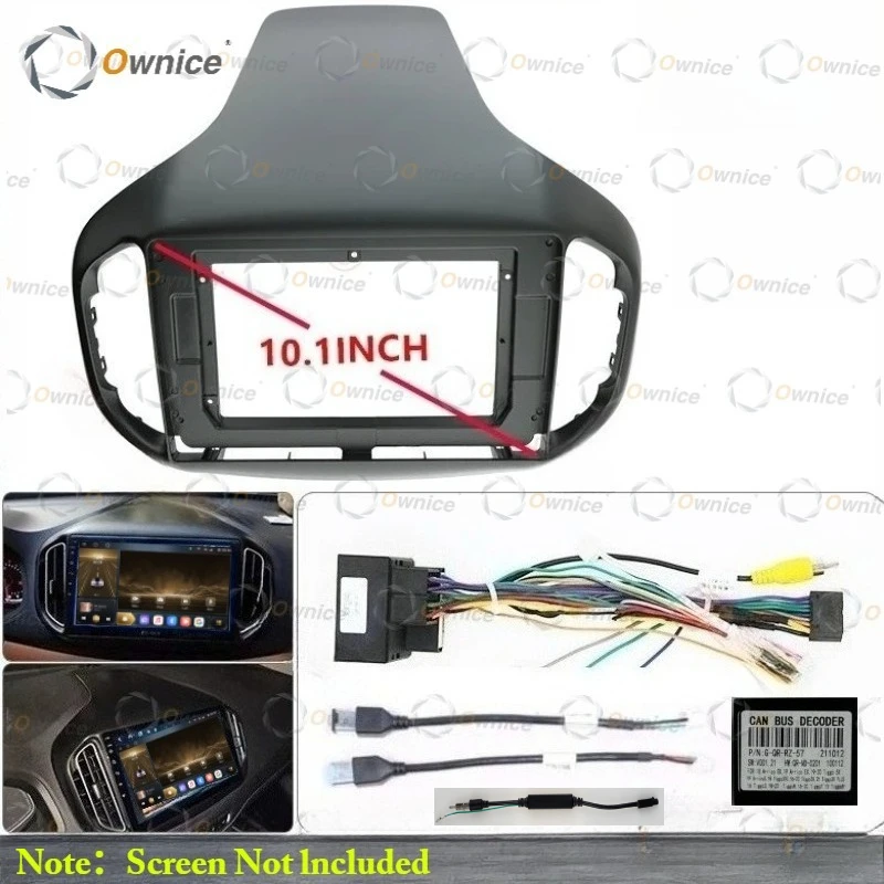 Ownice 9 Quadlock Car Android Radio Frame for Chery Tiggo 7 1 2016 - 2020 2DIN Fascia Stereo Panel 16PIN Harness Wire Canbus Box