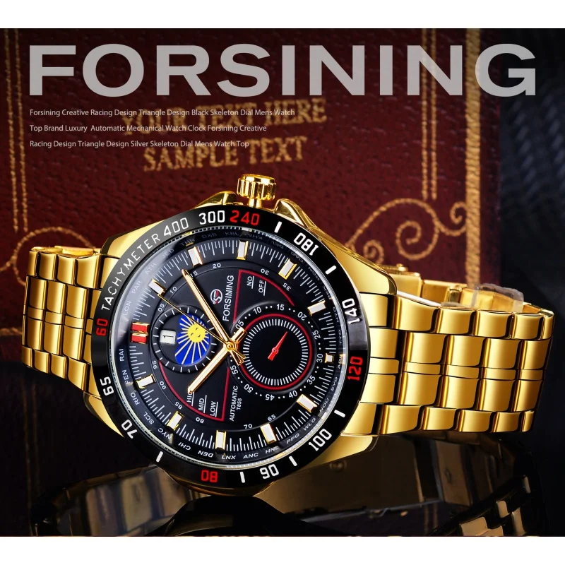 Free Shipping OUTLETSNew forsining European American Style Men's Fashion Casual Hollow Movement Automatic Mechanical