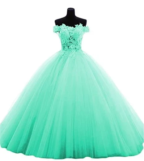 Abiti Sexy Quinceanera con spalle scoperte principessa Vestidos De 15 Anos 3D Flower Applique perline festa di compleanno in maschera formale