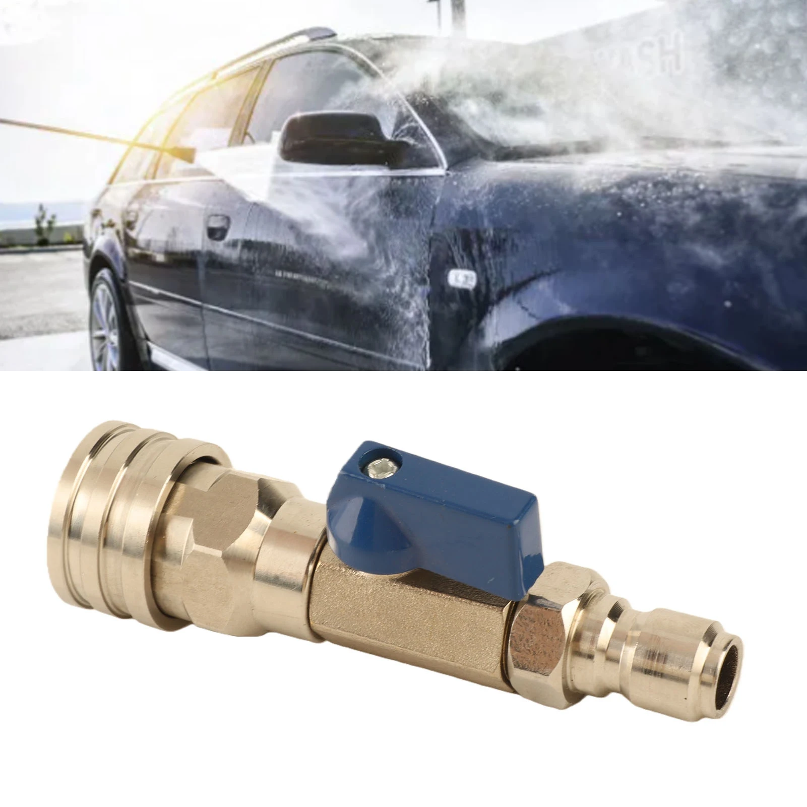 

Шаровой кран для мойки высокого давления 4500PSI 3/8 дюйма, быстроразъемный шаровой кран из нержавеющей стали для шланга мойки высокого давления