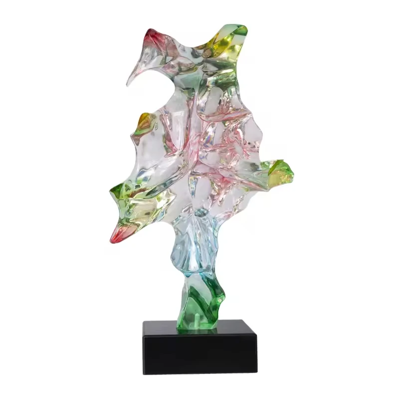 * Customization Hot Selling Folk Art Abstract Transparent Resin Sculpture for Home Interior Decoration