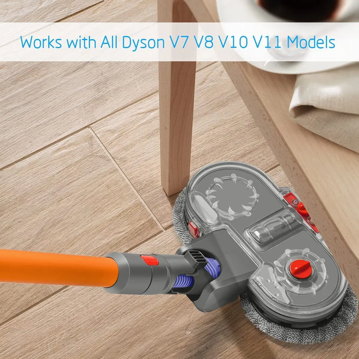 Attacco per testa di mocio elettrico per aspirapolvere Dyson V7 V8 V10 V11, inclusi cuscinetti per mocio con testa di mocio staccabili