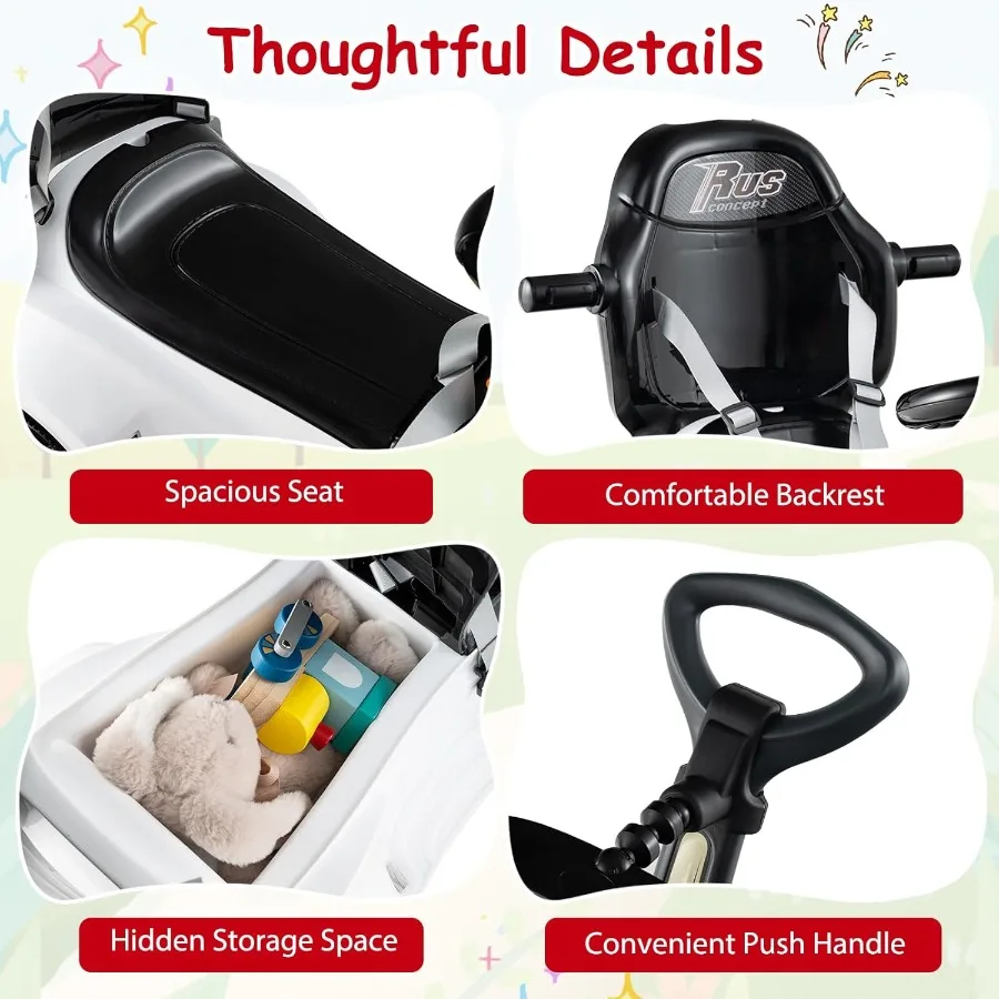 Ride On Push Car for Toddlers Alien Theme Ride On Car Sliding Car w/Steering Wheel Music and Lights Under Seat Storage No Batte