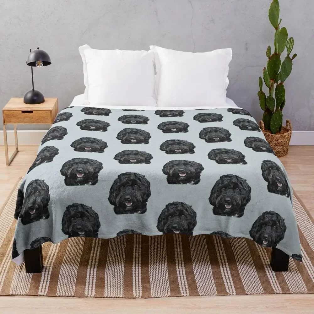 Black Doodle / Cockapoo Dog Throw Blanket For Decorative Sofa Hair Soft Polar Loose Blankets Soft Plush Plaid Blankets