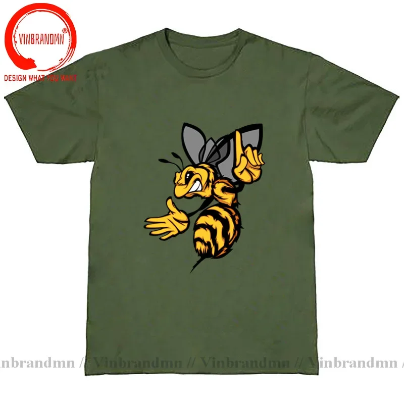 Plus Size 5XL Angry Hornet T Shirt men Crazy Yellow Bee tshirt Funny Cartoon WASPS streetwear hipster Tops Tees Hip hop Clothing