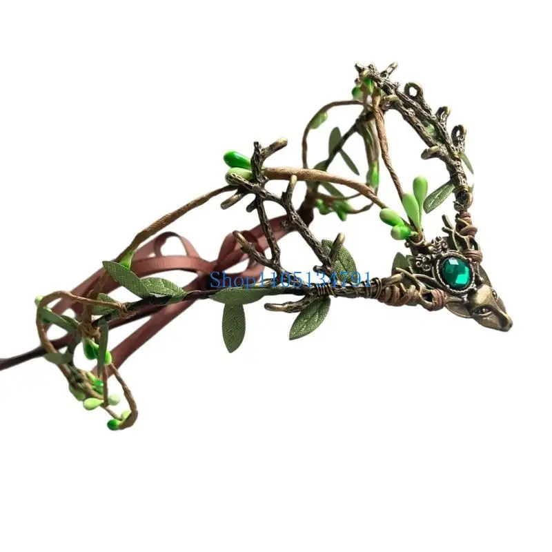

98km Nature Styles Antler Headwear With Vine And Designs Tiaras Hairhoop For Music Festival Wedding And Photography