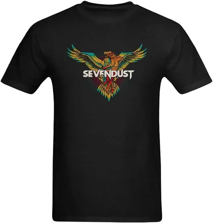 Youranli Men's SEVENDUST Eagle And Wolf Tee-shirts