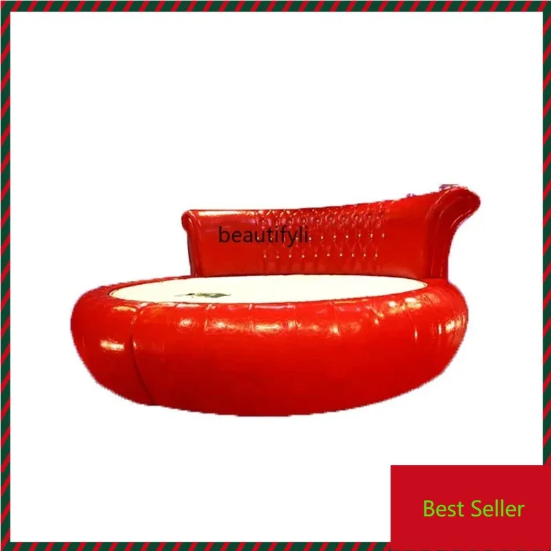 

QQ132 Furniture Hotel Electric Bed Theme Hotel round Bed Luxury Modern Couple Water Bed