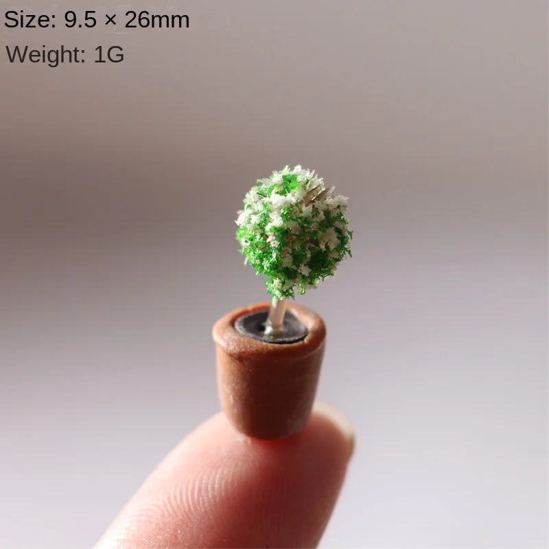 3pcs Dollhouse Mini Plants Potted Plants Miniature Desktop Model Life Scene Micro Landscape Ornaments Home Decor Accessories