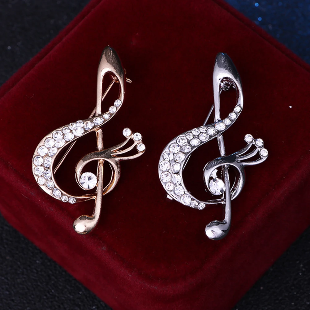 

2 Pcs Musical Note Brooch Clothes Decor Pin Decoration Pins for Women Clothing Badge