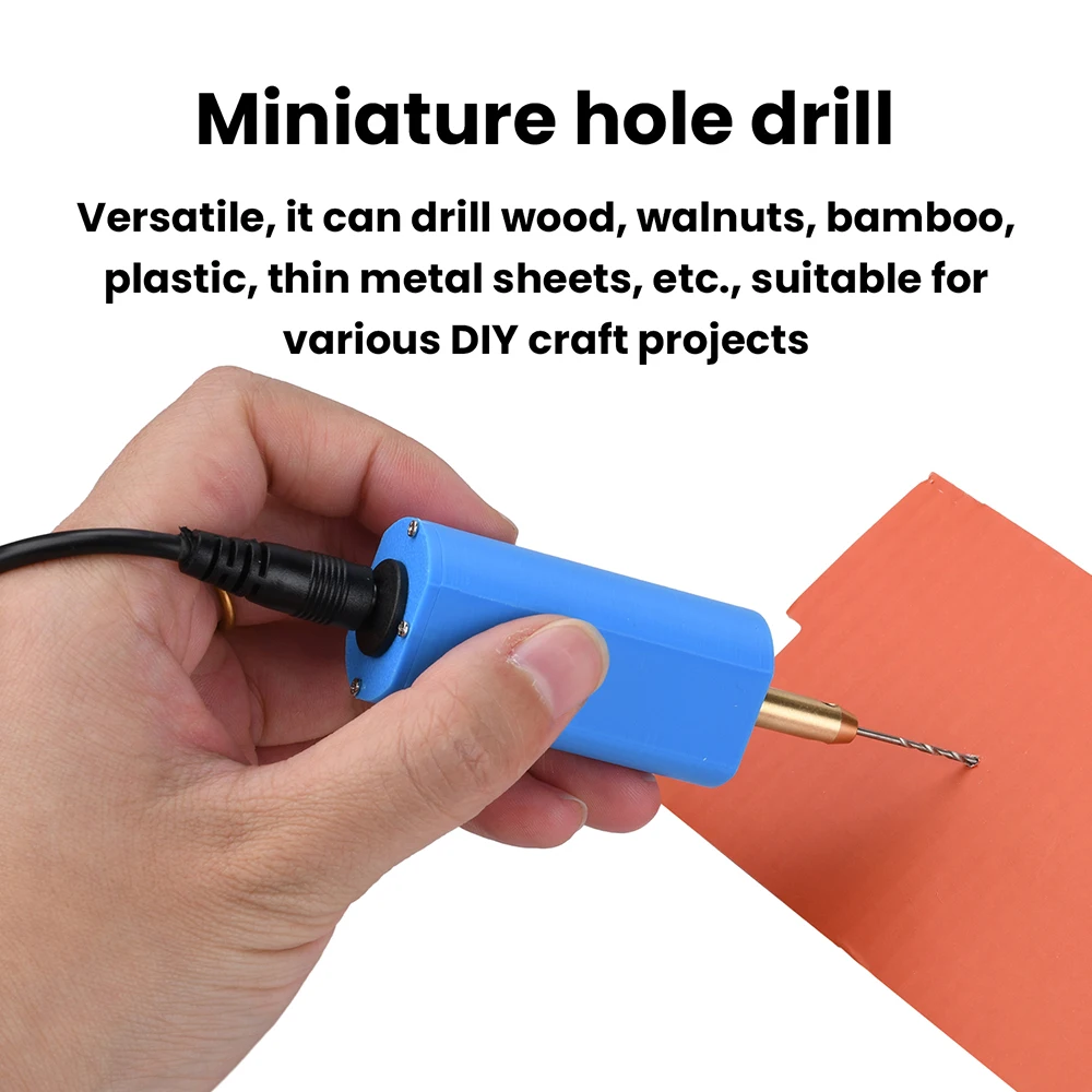 Mini Drill Powerful 10000 RPM/Min Handheld USB Craft Tool Compact Design For DIY Wood Walnut Bamboo Plastic Metal Projects