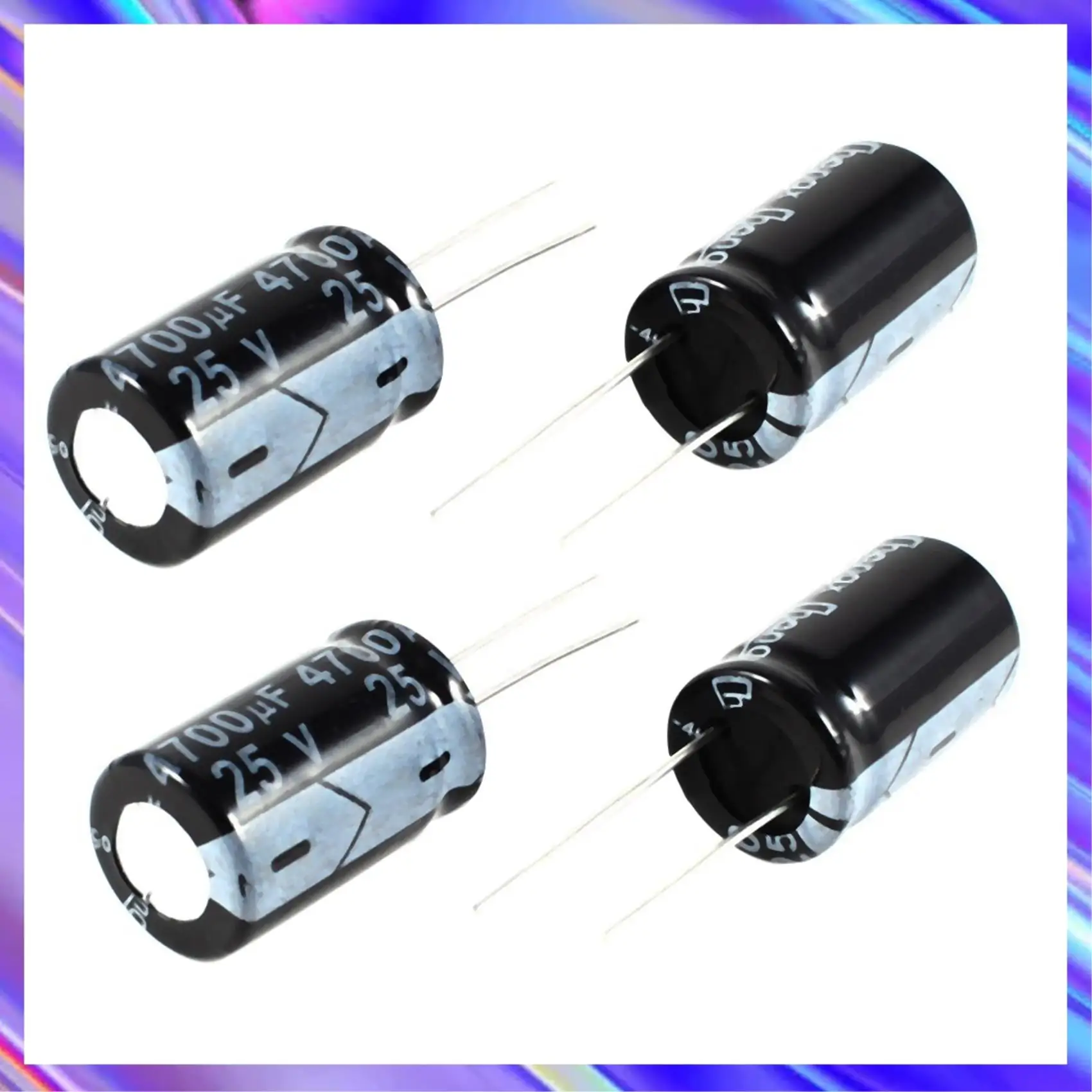 4 Pcs 4700UF 25V 105C Capacitores Eletrolíticos Radiais Preto 26X16mm