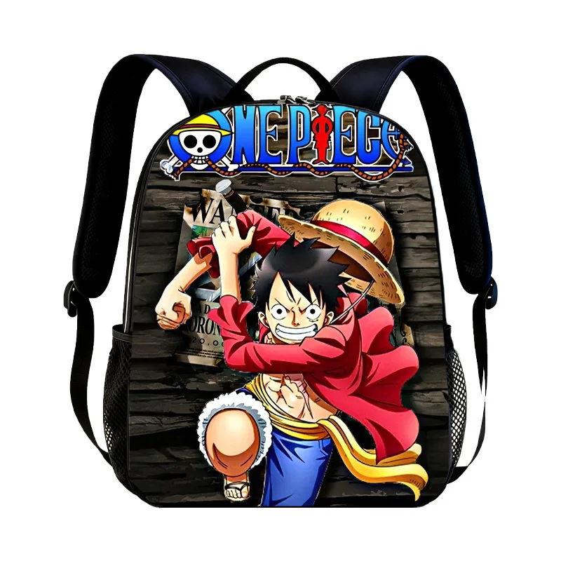 One Piece Backpack Pencil Case Student Youth Schoolbag Boys Girls Large Capacity Knapsack Cartoon Anime Travel Bag Gift