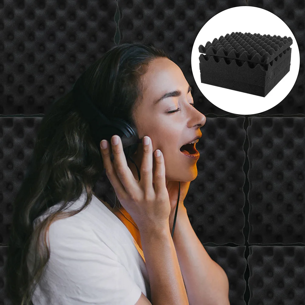 

6pcs Soundproof Wall Panels Acoustic Sound Absorbing Panels Noise Cancelling Pads For Studio Room Workshop Subwoofer Speaker
