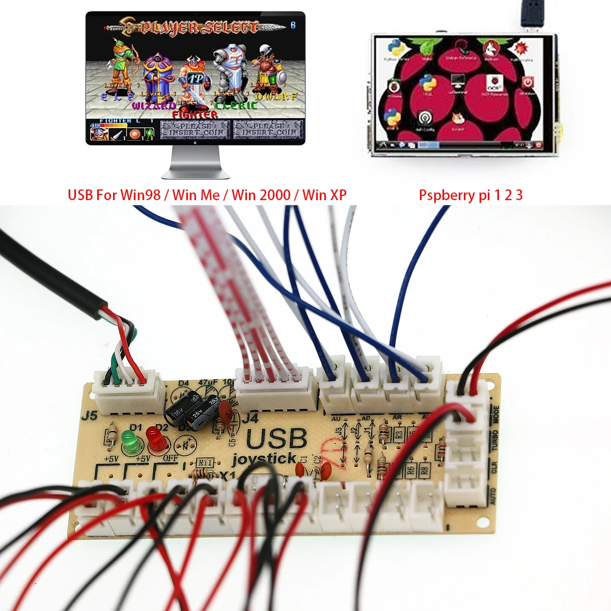 Null Verzögerung USB Board Encoder Mit Kabel Für PC Raspberry Pi TV Box Ein Player Arcade Spiel SANWA Joystick Taste Controller DIY – Detail 3