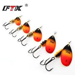 FTK 3.9g 4.6g 7.4g 10.8g 15g Metal Spinner Bait With Treble Hooks Hard Arttificial Bait Fishing Lure Pike Bass