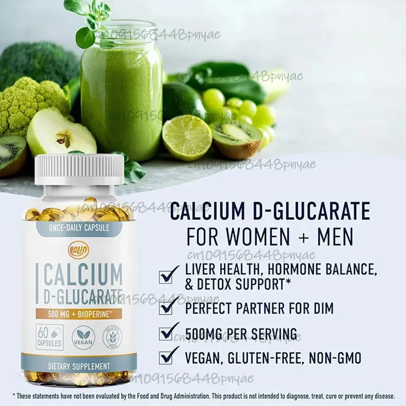 Gluconato D-Calcium, utilizado para desintoxicación y limpieza del hígado sin OGM, gluconato de calcio -60 cápsulas