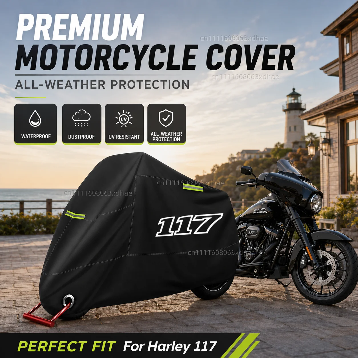 

Motorcycle Cover All Season Waterproof Dust Rain UV Protection 190T Oxford Cloth For For Harley Softail Low Rider ST FXLRST