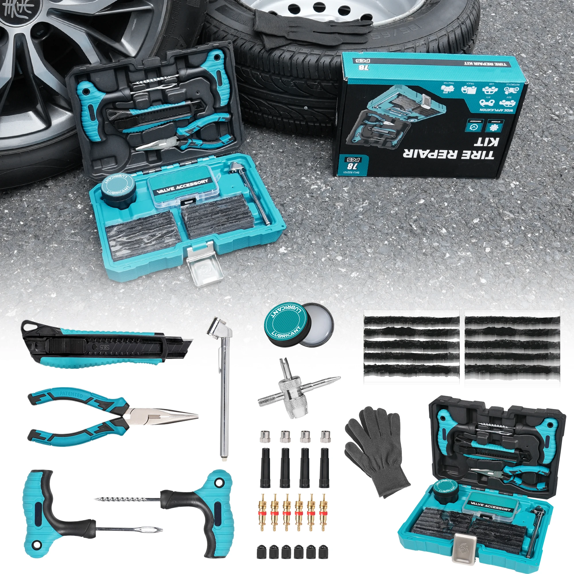 Professional Heavy-Duty Rivet Gun, One-Handed Pop Rivet Gun Set Robust Riveter with Shaft Container, Manual Riveting Tool, Tool-Free Interchangeable Heads, for Metal, Wood, and Plastic