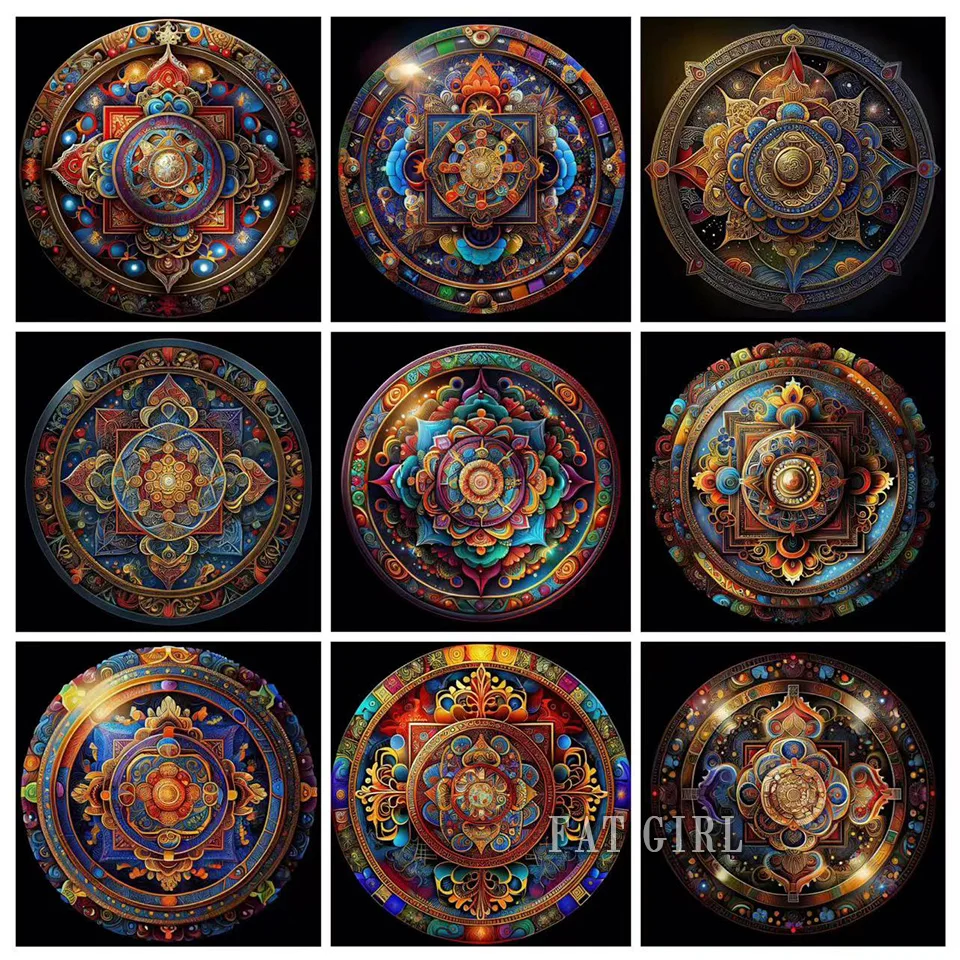 5D Diamond Painting Complete Kit Mandala Flower Full Square Round Mosaic Religion Gift Diamond Embroidery Stitch Home Decor B11