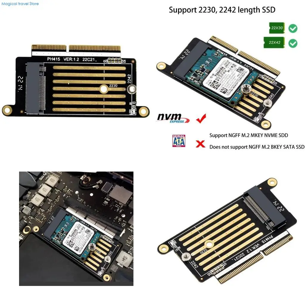 N2UB for M.2 NVMe SSD NGFF for Key for M to A1708 SSD Slot Adapter for Pro A1708 2017