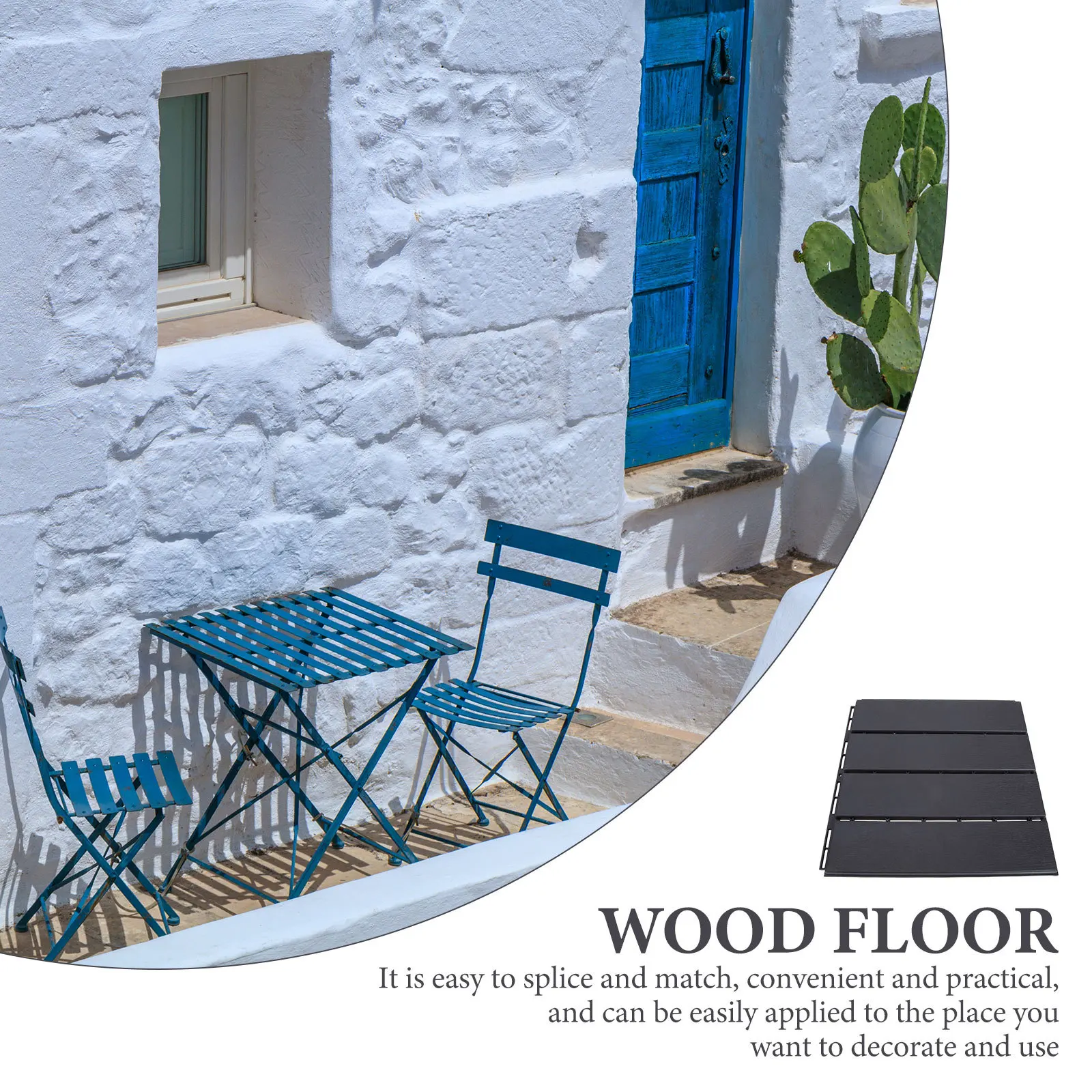 بلاط متشابك من الخشب والبلاستيك مقاوم للماء للأرضيات الخارجية والشرفة والربط والتزيين بمظهر طبيعي طازج للأشعة فوق البنفسجية والمطر والثلج #3