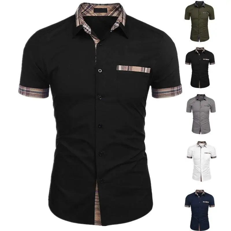

Daily Color Plaid irt Men's Casual ket Breasted Blo Design Faionable And Comfortable Middle-Aged And ly Clothing