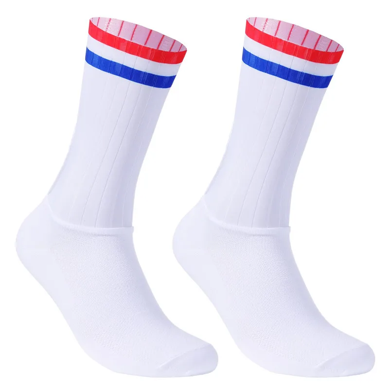 

2023 New Anti Slip Silicone Summer Aero Socks Whiteline Cycling Socks Men Bicycle Sport Running Bike Socks Calcetines