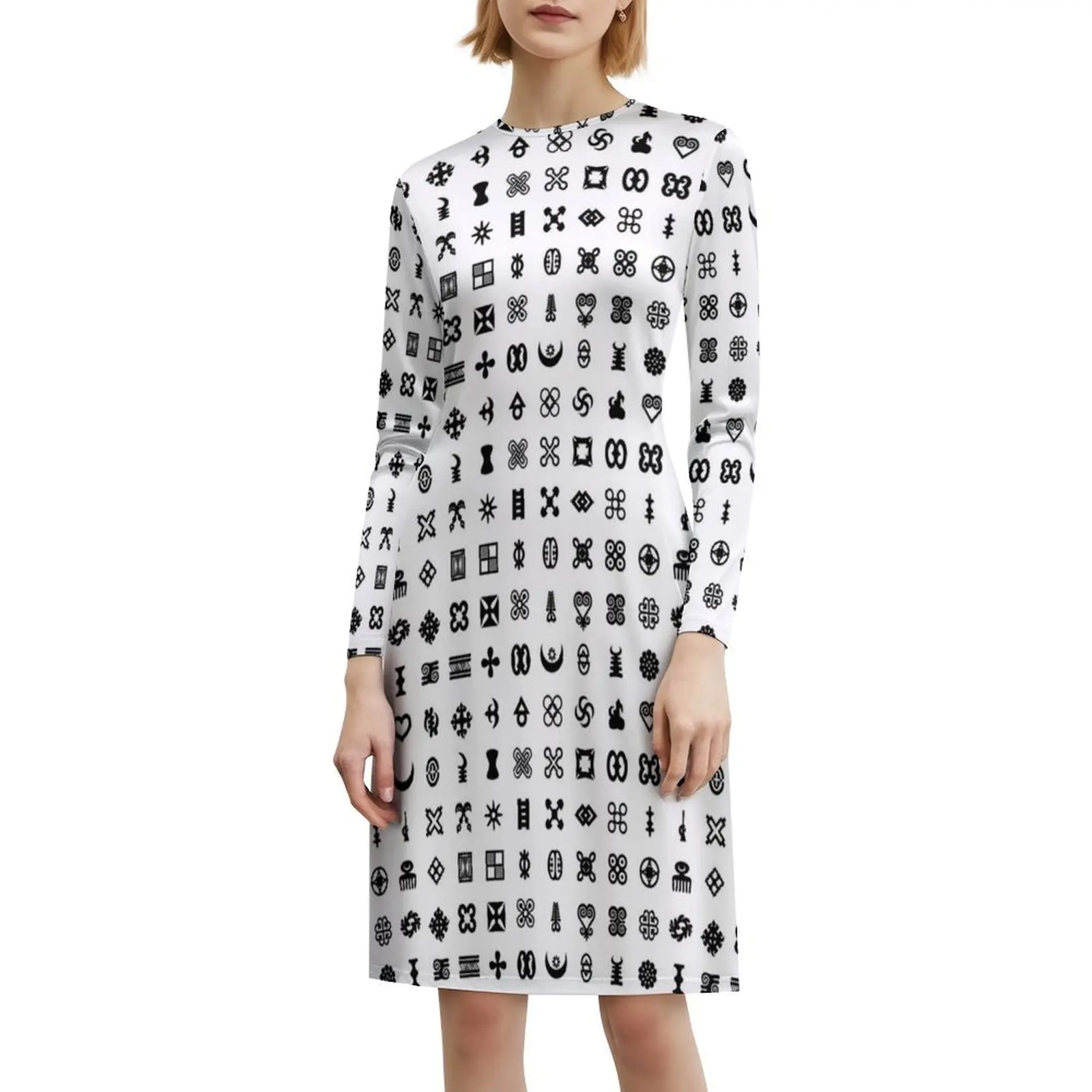 Adrinkra نمط-أسود وأبيض بوهو شيك فستان أنيق موضة شاطئ حفل زفاف ثوب الرجال النساء السيدات الرجال الفتيان الفتيات فستان #6