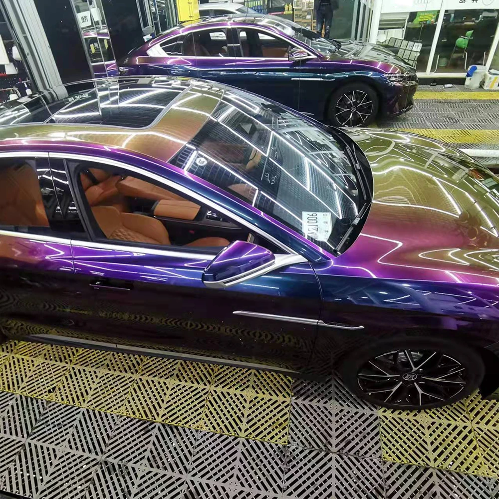 

ПЭТ Необычная галактическая сверкающая пленка-хамелеон для автомобильной наклейки - глянцевая металлическая защита краски