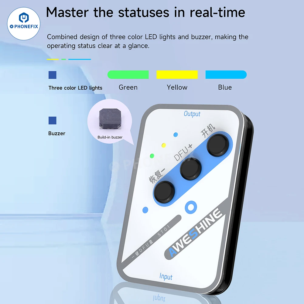 AWESHINE ST01 One - صندوق DFU المفتاح يدخل بسرعة وضع استرداد مصطور DFU توافق عالي لإصلاح iPhone X-15 PRO MAX