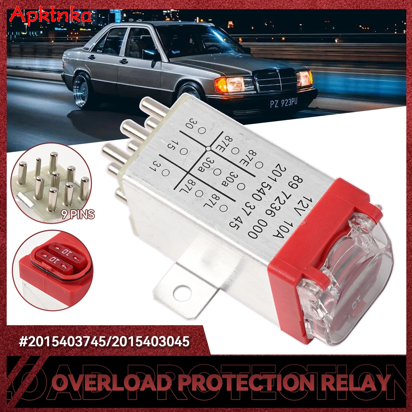 Car Auto Overload Protection Relay 2015403745 For Mercedes For Benz R107 R129 W201 W124 W126 1984-1997 Overvoltage Accessories