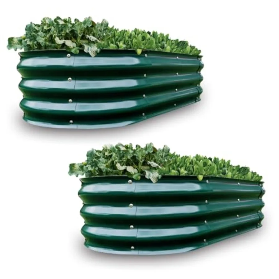 

2 Pack Galvanized Raised Garden Bed Lightweight Planter Boxes Outdoor with Easy Assembly Large Garden Bed for Vegetables Fruits